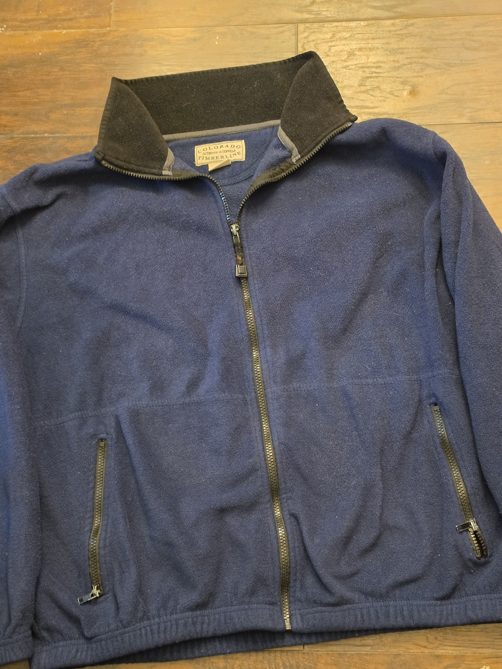 Men's Navy Full-Zip Fleece Sweater